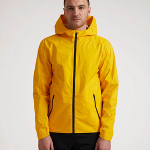 Veste coupe-vent en nylon jaune pour homme, design personnalisé OEM, légère, imperméable, softshell, pour course en plein air, coupe-vent - Product Image 1