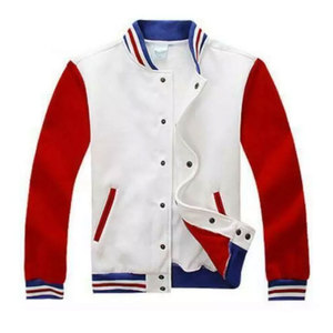 <b>Men's</b> Blue Varsity <b>Jacket</b> <b>White</b> Sleeve Regular Fit Turn-down Collar Button Front Casual Autumn Wear <b>Men</b> varsity <b>jacket</b> For sale - Product Image 4