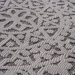 Ensemble de tapis d'intérieur/extérieur LOOM and LUXE 4X6 gris/blanc à motifs médaillon - Product Image 4