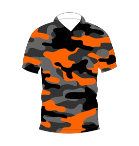 Polo de manga corta con estampado de camuflaje en naranja, negro y gris para hombre, camiseta de golf informal de moda de verano - Product Image 4