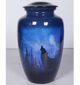 Urne funéraire moderne en métal haut de gamme avec motif papillon bleu – Contenant commémoratif pour cendres de décédés - Product Image 4