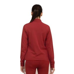 Chaqueta de Forro Polar Roja para Mujer, con Cierre Completo, Cuello Alto, Manga Larga, Transpirable, Ropa Deportiva de Punto para Otoño - Product Image 6