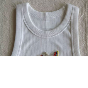 Stylish Floral Embroidery Beaded Tank <b>Top</b> for Women with Unique Artistic Designs and Elegant Handcrafted Beaded Details - Product Image 3