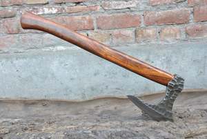 Felling <b>Axe</b> Forged Carbon Steel Head Wood <b>Handle</b> Tree Felling Tool DIY Grade Broad <b>Axe</b> - Product Image 6