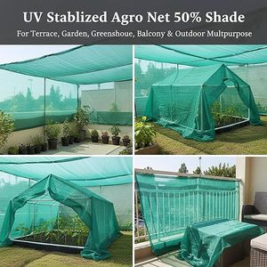 Malla de sombra verde para jardín, balcón, agricultura, estacionamiento, casa, con protección UV, 50% de sombra, disponible en tamaños de 5 pies x 10 pies - Product Image 6