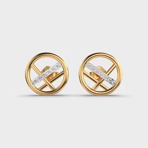 Women's Hoop Earrings in 10k Yellow, <b>Rose</b>, White Gold Moissanite Round Cut Diamond Trendy Jewelry IGI Certified Silver Plated - Product Image 4