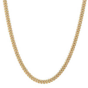 Collar de Cadena Cubana Estilo Hip Hop Miami, Chapado en Oro de 18k con Diamantes Redondos de Corte Brillante, de 16-24 Pulgadas y 8-16mm - Product Image 1