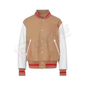 Logo personnalisé Private-Label Laine-Corps Manches en cuir Chenille-Broderie Couleur personnalisée Hommes Letterman Baseball Varsity Vestes - Product Image 2