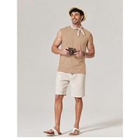 Gilet sans manches rétro de style américain pour hommes, gilet en pur coton, haut ample et décontracté d'été, grande taille