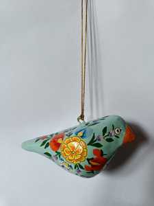 Ornement d'oiseau pinson en verre fait main, taille moyenne, à suspendre, décoration traditionnelle pour arbre de Noël - Product Image 5