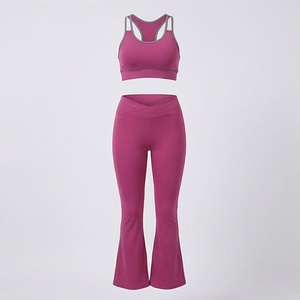 Conjunto de Yoga Personalizado, Ropa Deportiva de Poliéster para Mujer, Ropa de Gimnasio, Ropa Deportiva Activa, Ropa de Entrenamiento para Damas - Product Image 1