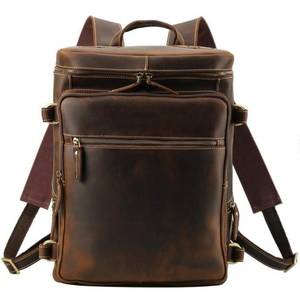 High Quality <b>Waterproof</b> Leather <b>Backpack</b> Vintage Anti-Theft Laptop Rucksack Genuine Leather Pack LBP-0367 - Product Image 2