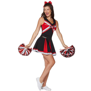 Ensembles d'uniformes de cheerleading personnalisés pour filles et adultes, avec logo frontal imprimé par transfert thermique, pour équipes et compétitions, couleurs variées, hauts et shorts 100% coton - Product Image 1