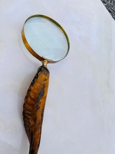 Loupe artisanale en corne de chèvre naturelle, forme naturelle sculptée, imitation antique, objet de collection - Product Image 2