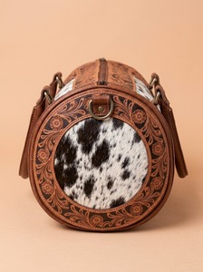 Sac bandoulière en similicuir à motif floral gaufré avec fermeture éclair, doublure en nylon, léger, idéal pour les voyages quotidiens - Product Image 2