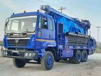 Foreuse hydraulique rotative diesel PRL montée sur camion pour puits d'eau, profondeur max. 300 m, diamètre 300 mm, fonctionnement automatique testé