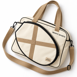 Bolsa de Raqueta de Squash Deportiva Personalizada con Logotipo Personalizado, Bolsillo Frontal Curvo con Cierre, Asas y Correa para el Hombro Extraíble - Product Image 1