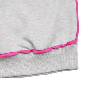 Grey Women's Crewneck Sweatshirt Cotton Fleece Contrast Piping Oversized Casual Long Sleeve Hoodies Custom Logo Factory Direct - Product Image 4