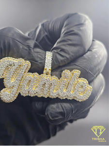 Moissanite Diamond Custom Yamile Name Pendant Iced Out Hip Hop Necklace Bling Jewelry Gift - Product Image 4