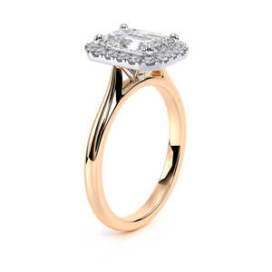 Anillo de compromiso de oro amarillo de 10K con diamante de laboratorio de corte esmeralda y halo, 1.5 CT, racimo rectangular, para aniversario de bodas, certificado IGI, rodio - Product Image 3