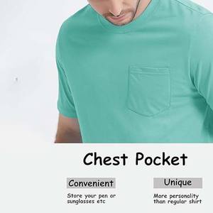 Camisetas de Alta Calidad para Hombre, Ropa Masculina, Camisetas Urbanas, 100% Algodón Grueso, Camisetas con Logotipo Personalizado para Hombre con Bolsillo - Product Image 4