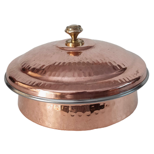 Pure <b>Copper</b> Hot Set Bowl With Lids Polish Finished For Home Metal Serving Hot Set Bowl For Kitchen Use Kitchenware - Product Image 2