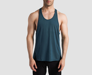 Camisetas sin mangas de diseño personalizado con logotipo para hombre, ligeras, de fibra de bambú, de color liso, para hombre. - Product Image 1