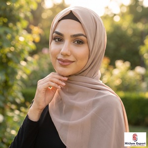High Quality Chiffon Hijab Scarf Custom <b>Silk</b> Feel <b>Head</b> <b>Wrap</b> Shawl OEM ODM Manufacturing Service Provider - Product Image 1
