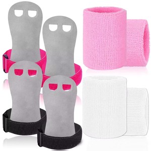 Custom Hand Grips and Wristbands <b>Set</b> for Palm Protection and Wrist Support for <b>Kettlebells</b>, Tennis, and Yoga - Product Image 6