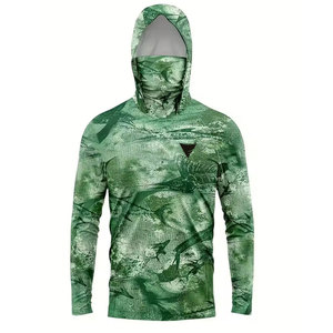 Diseña tu Propio Logotipo, Sudadera con Capucha para Pesca, Sublimada, UPF 50, Transpirable, 100% Poliéster, Ligera - Product Image 1