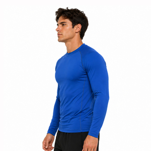 Hauts de sport à manches longues personnalisés de haute qualité avec logo, chemises de compression pour hommes - Product Image 5