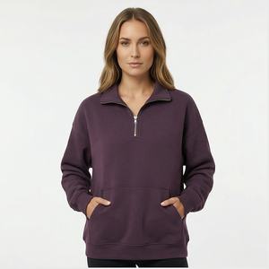 Sudadera con capucha con cremallera unisex personalizada para hombre al por mayor, jersey con cremallera de gran tamaño y estampado con logotipo de tela tejida en el cuello con capucha - Product Image 1