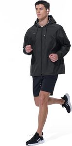 Unisex Black Safari <b>Jacket</b> Casual Loose Fit Polyester Pullover Winter Wear Solid Color Regular Length Breathable <b>Lightweight</b> - Product Image 3