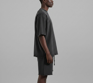 Offre Spéciale – Ensemble Court Tricoté 100 % Coton Écologique pour Homme Grande Taille – Style Décontracté d'Été, Respirant et Uni – Idéal Streetwear - Product Image 6