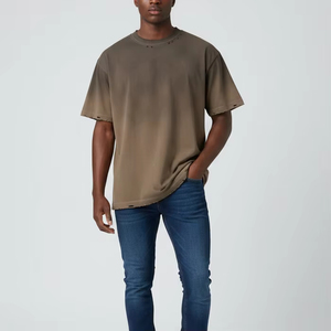 เสื้อยืดสไตล์ลำลองแนวสตรีทสำหรับผู้ชายแบบใหม่ ล้างสีสไตล์แอซิดวอช ขายดีประจำฤดูร้อน เสื้อยืดไซส์ใหญ่สำหรับเด็กผู้ชาย ล้างสีสไตล์แอซิดวอช ลดราคา - Product Image 1