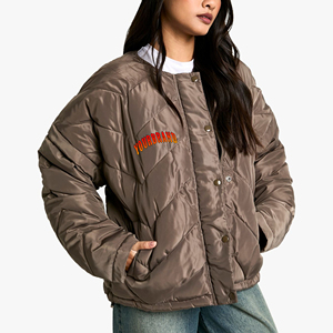 Chaqueta de Plumón con Logotipo de Marca Personalizado de Alta Calidad para Mujer, Chaqueta de Plumón Gruesa con Cierre Completo - Product Image 1