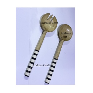New Arrival Acacia Wood <b>Salad</b> Spoon Fork Set Serve Ware Kitchen Utensils Wooden <b>Salad</b> <b>Server</b> With Resin Handle Tableware Cutlery - Product Image 4