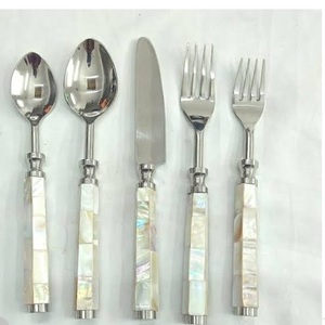 Luxury <b>Flatware</b> Set Unique Stylish <b>Flatware</b> With Wooden Decorative Handle Restaurant Cutlery Supplier By India - Product Image 3