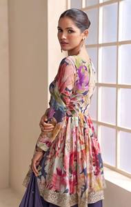 Traje Salwar Kameez Chinon de Talla Única con Bordado, Estilo Moderno para Fiestas, Bodas, Diwali y Eventos de Gala - Product Image 3