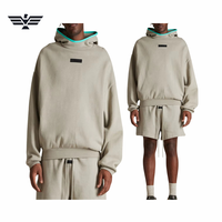 Ensemble sweat-shirt et short pour homme, blanc, à capuche, en molleton respirant, style streetwear, couleur unie, 100% coton tissé, veste zippée, printemps