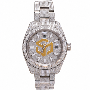 Reloj de Lujo con Incrustaciones de Diamantes Moissanite en Acero Inoxidable para Hombre y Mujer, Reloj de Pulsera Moderno - Product Image 4