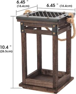 Private Labelling <b>Outdoor</b> Wooden <b>Lantern</b> With Strong Glass Panels Decorative <b>Candle</b> Holder For Balcony And Garden - Product Image 6