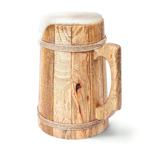Chope à bière en bois avec poignée, style vintage, tasse à boire artisanale en bois, chope rustique pour bar à domicile, fête, festival, médiéval - Product Image 6