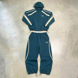 Ensemble de survêtement athlétique réversible deux pièces pour femme, 100 % coton haute élasticité, style hip-hop, écologique, respirant, hiver - Product Image 1