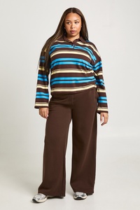 Pantalon de survêtement large pour femme, couleur chocolat, coupe décontractée, taille haute, jambe droite, idéal pour la détente et le sport, vente en gros - Product Image 5