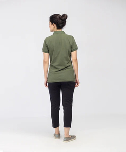 เสื้อโปโลผ้าฝ้ายถักคุณภาพพรีเมียมสำหรับผู้หญิง สไตล์ลำลองแนวสตรีท แขนสั้น - Product Image 2