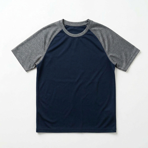 T-shirt décontracté à manches raglan, design sportif avec manches contrastées, pour homme et femme, col rond, manches courtes, respirant - Product Image 4