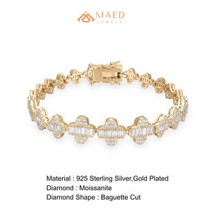 กำไลข้อมือโมอิสซาไนต์ชุบทอง 18K เครื่องประดับแฟชั่น กำไลแบบ Pave Link สำหรับผู้หญิงผู้ชาย ของขวัญสุดหรู เครื่องประดับชั้นดี นิวยอร์กซิตี้ สหรัฐอเมริกา - Product Image 6