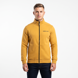 Moletom Masculino Liso com Capuz, Ajuste Regular, Jaqueta de Moletom 100% Algodão, Respirável, Secagem Rápida, para Esportes de Inverno e Uso Casual, Atacado - Product Image 1