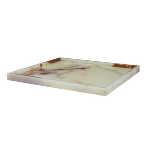 Light Green Onyx Rectangle Shaped Tray Natural <b>Stone</b> Decorative Serving Bowl Handmade Luxury Onyx Bowl Wholesale Supplier - Product Image 1